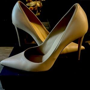 Le Silla Deco Eva 100 leather pump in beige